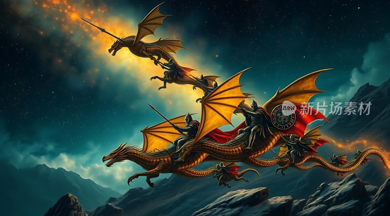 龙骑士翱翔夜空