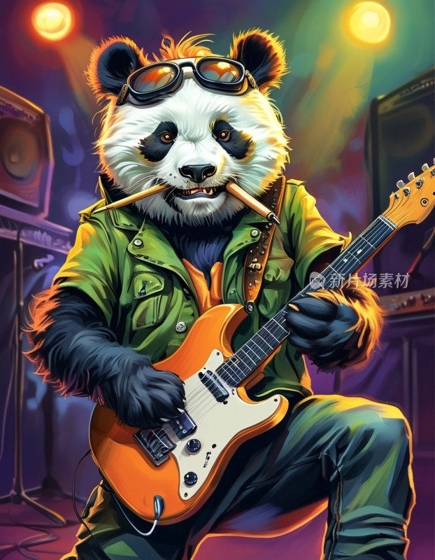 熊猫弹吉他