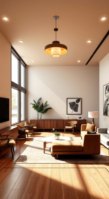 现代简约客厅设计自然光线充足家具布局合理色调和谐