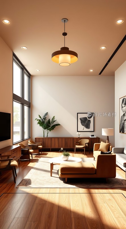 现代简约客厅设计自然光线充足家具布局合理色调和谐