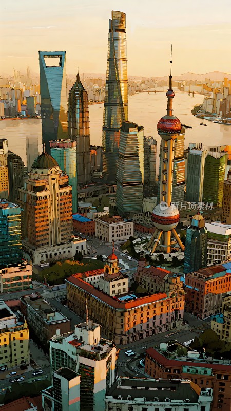 上海摩天大楼与地标建筑群