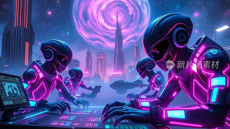 未来科技城机器人操作宇宙飞船