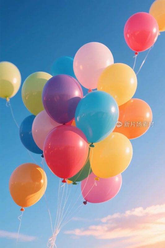 彩色气球蓝天图