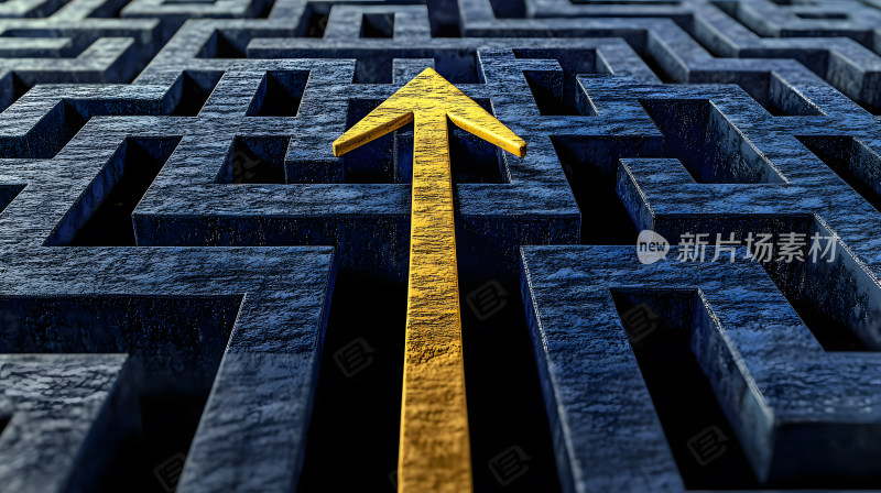 引导穿过复杂迷宫金箭