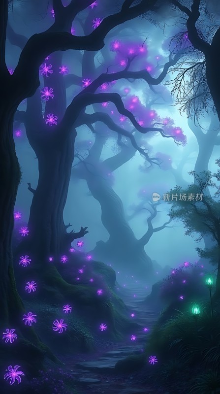 神秘森林夜光之路