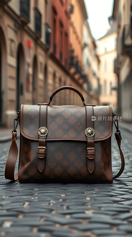 复古手提包街头展示