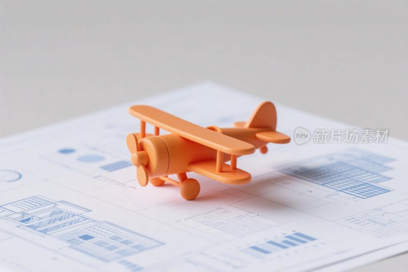 橙色飞机模型与图纸