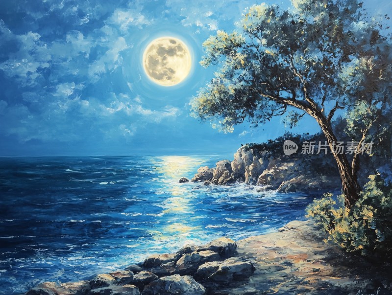 月夜油画