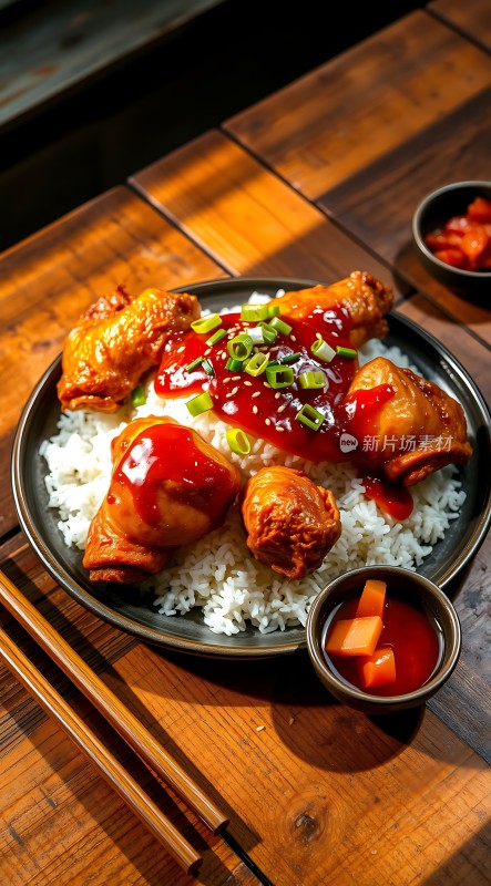 蜜汁鸡腿盖浇饭