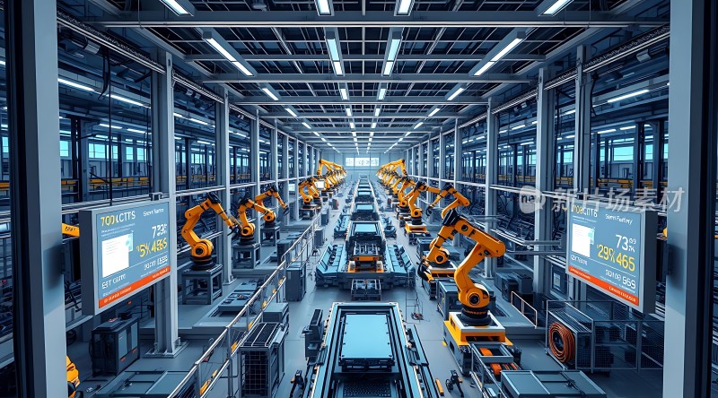 智能工厂机器人生产线高效运作
