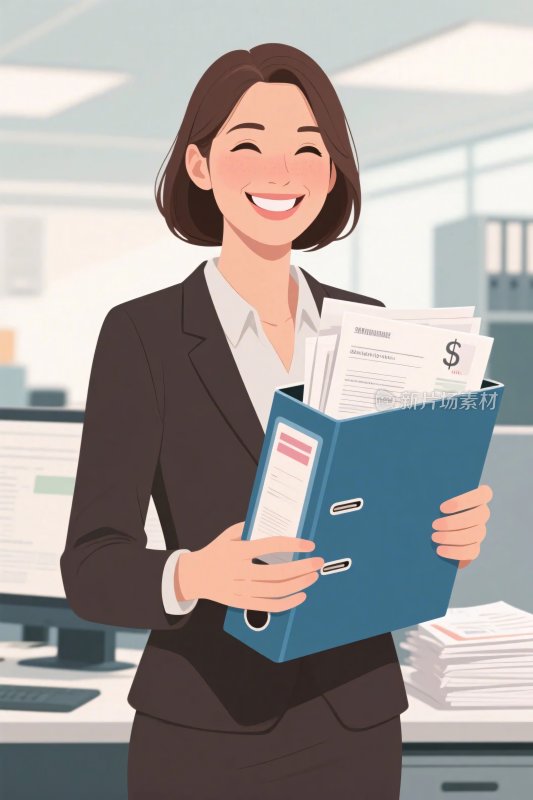 职场女性办公插画