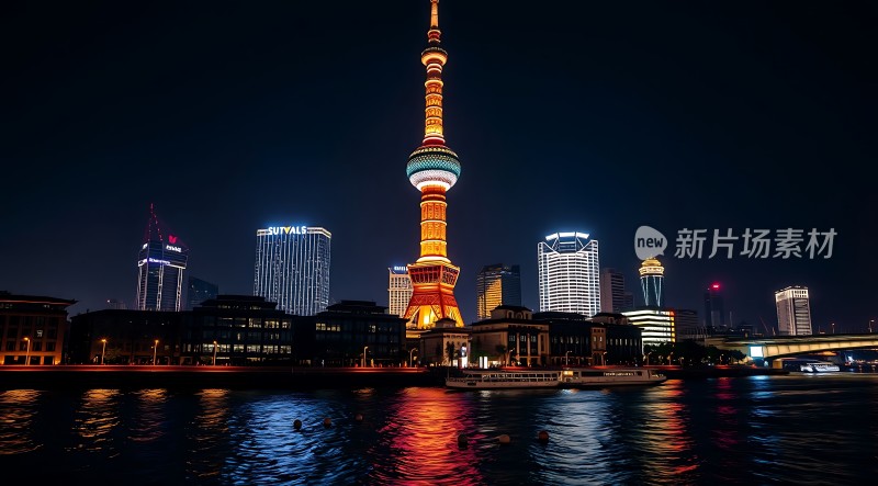 东方明珠与繁华都市夜景