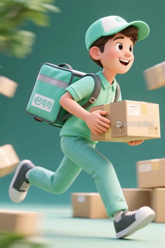 配送员送快递动画