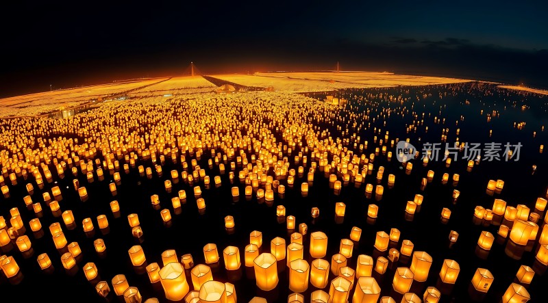 千灯映夜空温暖与希望齐飞
