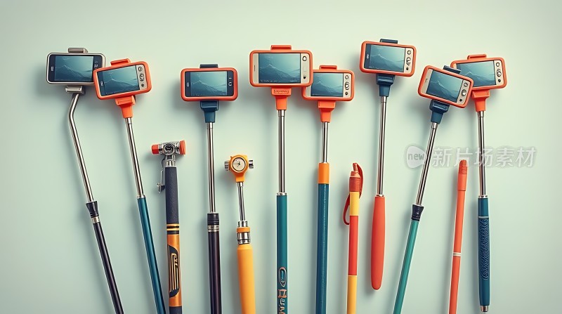 自拍杆大集合手机支架展示