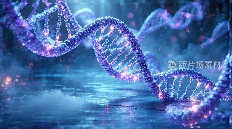 蓝色DNA螺旋结构