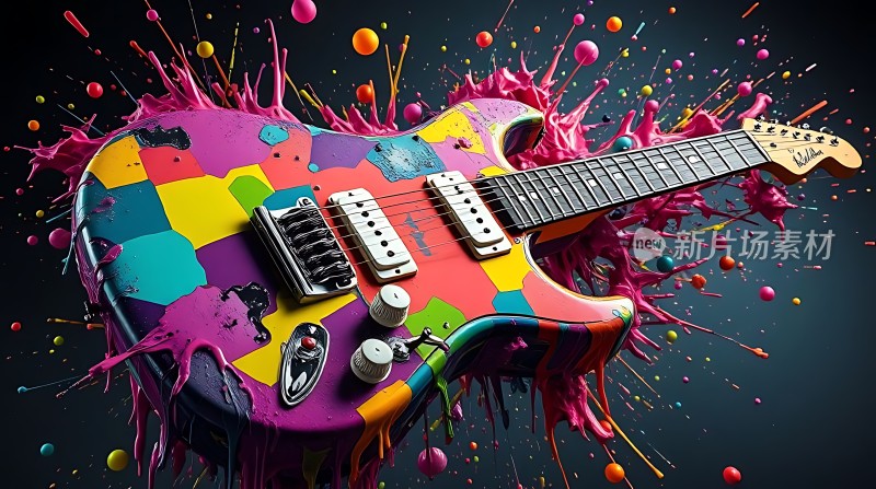 彩色吉他艺术创作
