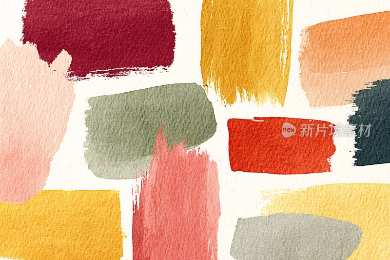 多彩水彩笔触背景图