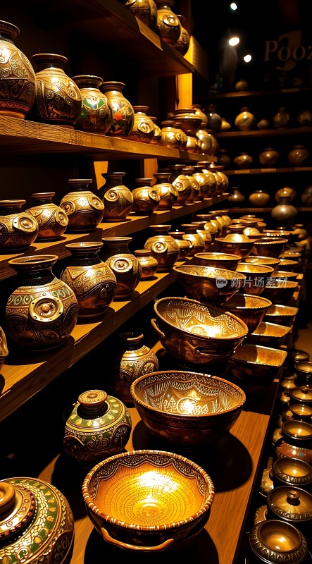 陶艺展示精美瓷器陈列