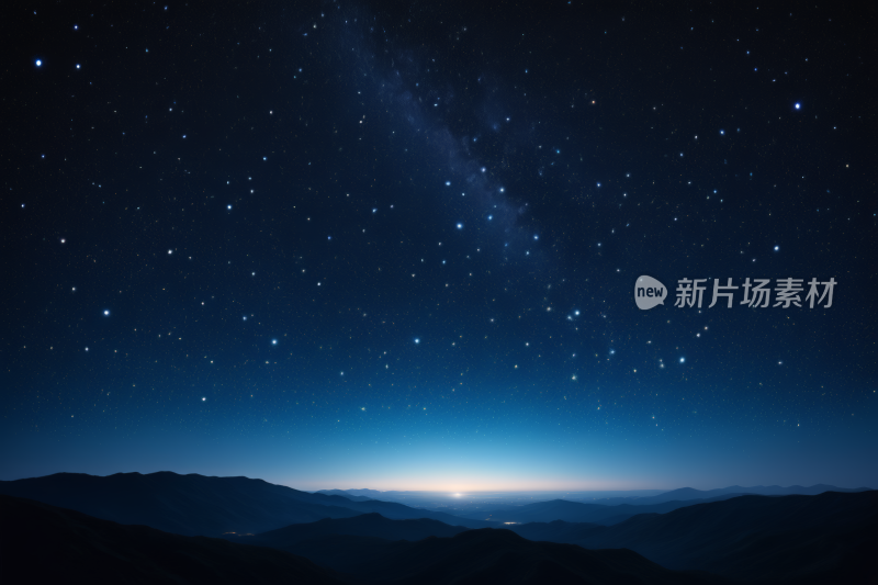 山脉上方有几颗星星的星空高清背景图片