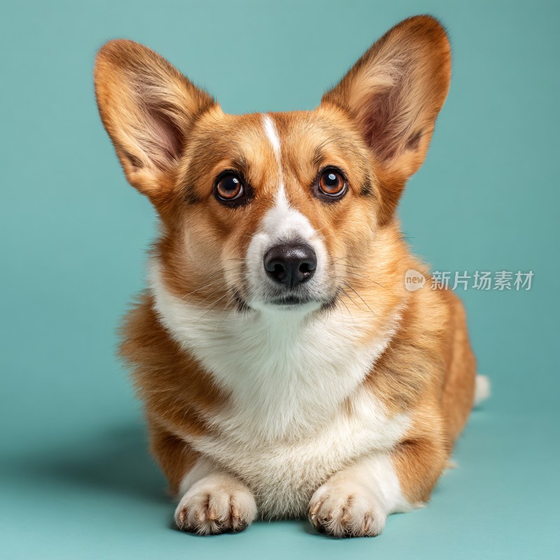 趴着的可爱柯基犬