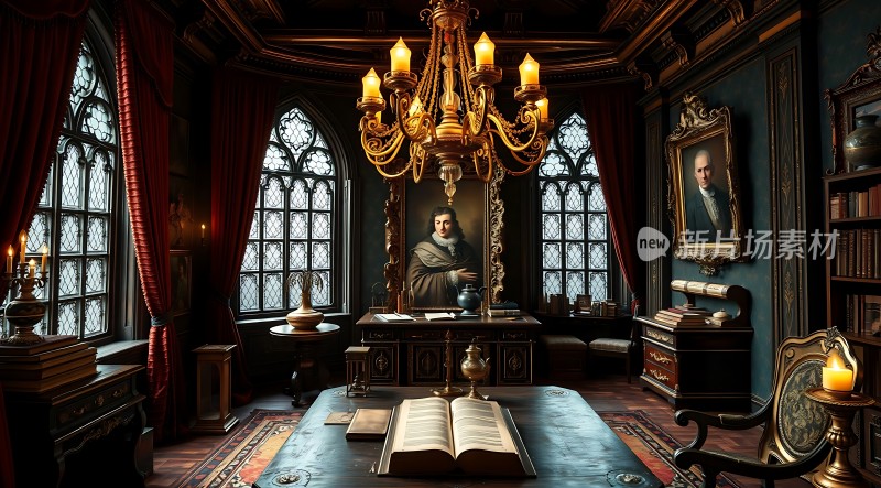 古董书房里的神秘氛围