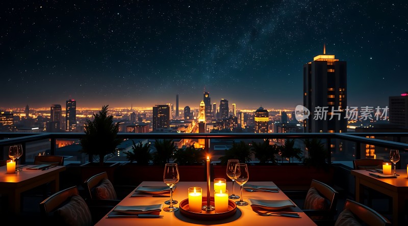 星空下的浪漫晚餐