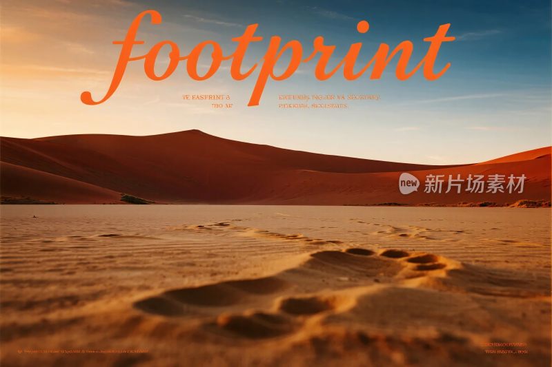 沙漠脚印文字画面