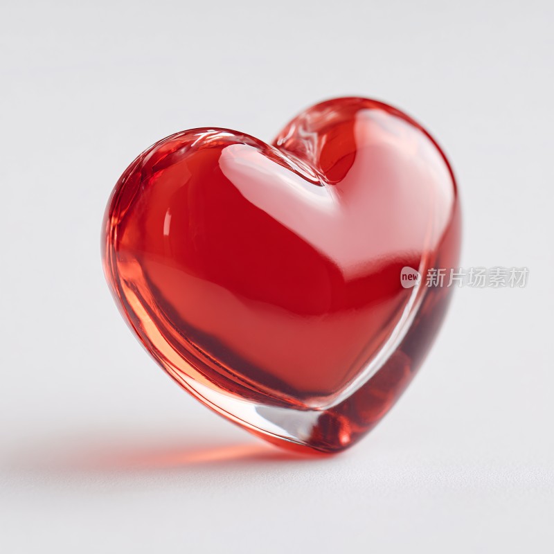 红色玻璃爱心摆件