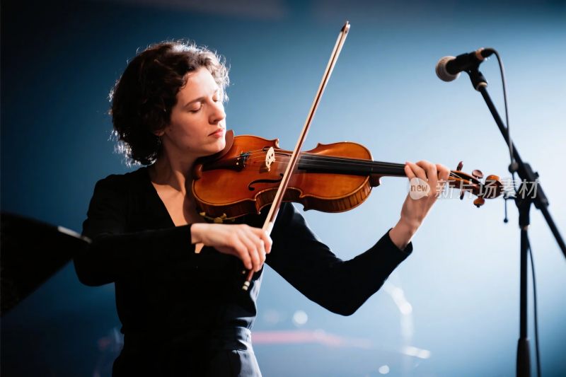 演奏小提琴的女性音乐会