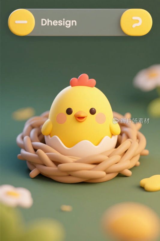 卡通小鸡鸟巢