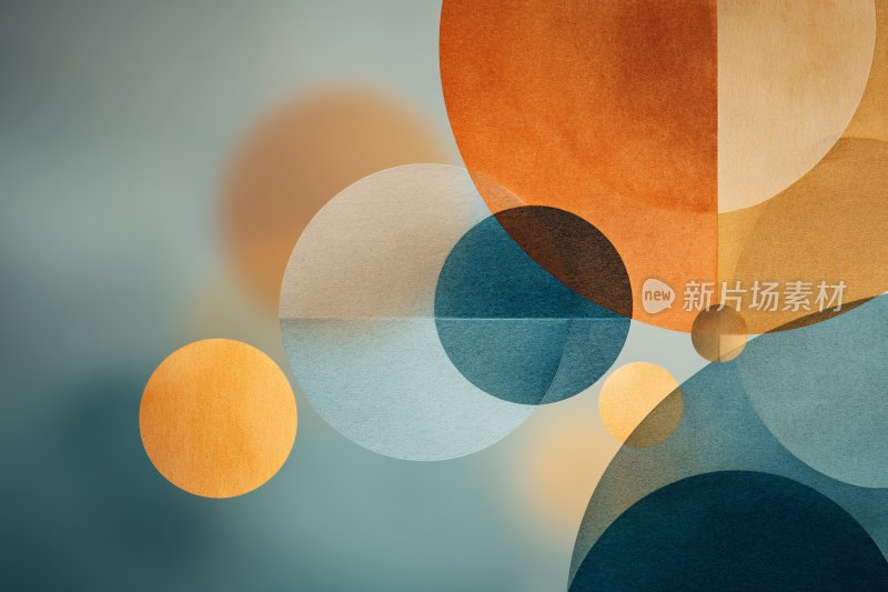 多彩几何圆形抽象背景图