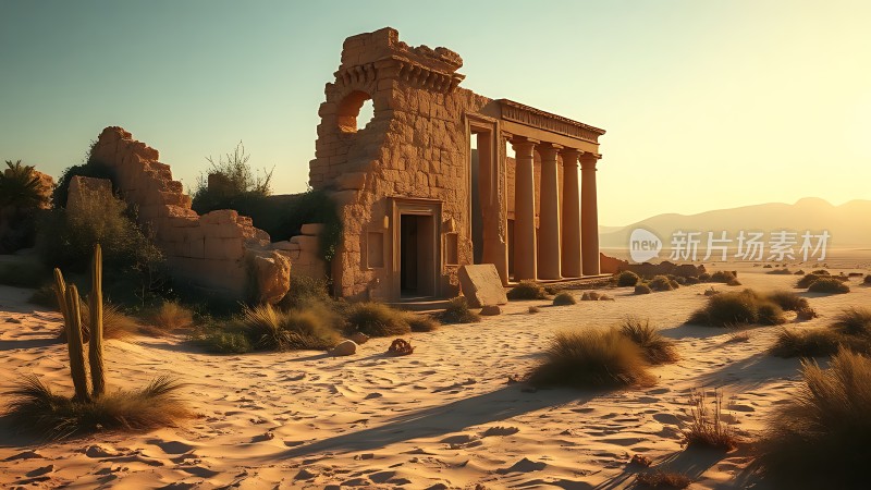 沙漠古建筑遗迹