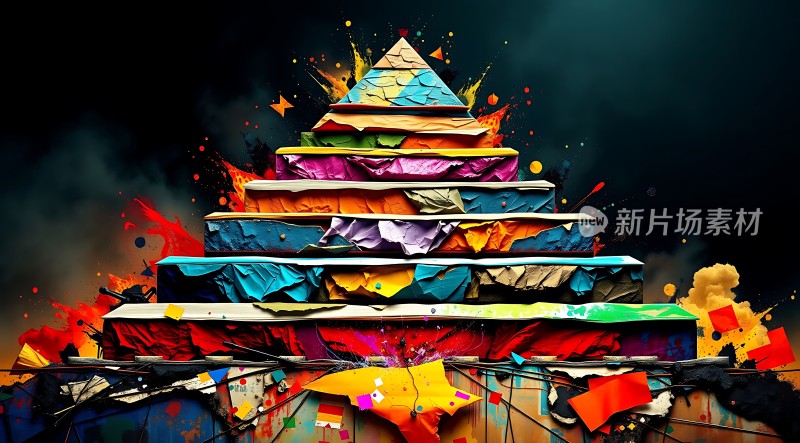 多彩阶梯金字塔