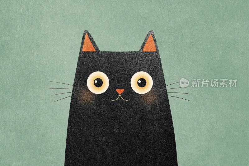 可爱黑猫插画形象