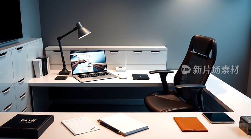 现代简约办公室一角整洁有序的工作空间