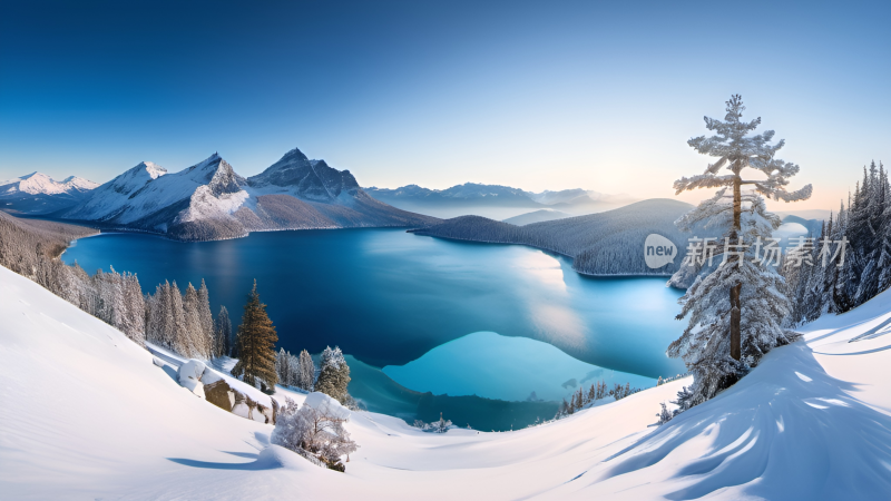 山峰 雪山湖面 雪山湖泊 唯美雪山