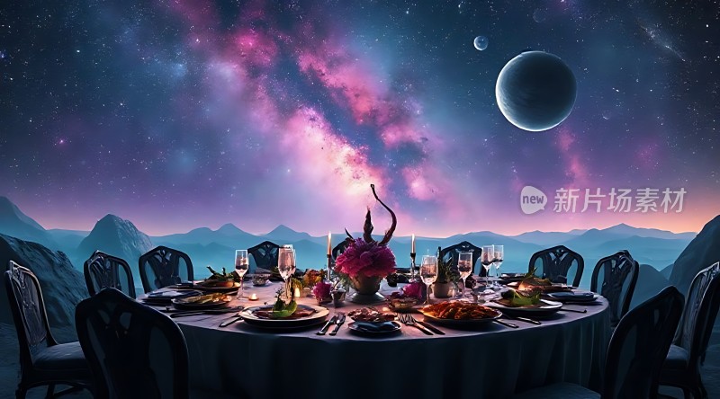 星空下的浪漫晚餐