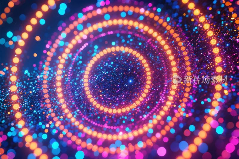 彩色光圈粒子隧道