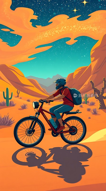 骑行者的沙漠冒险之旅
