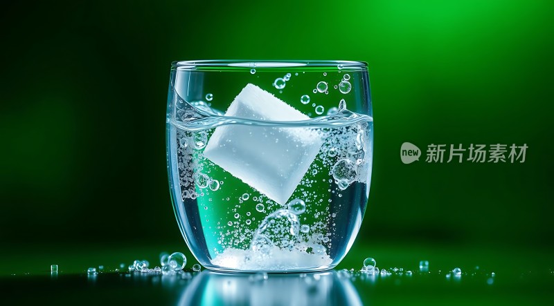 冰块融化气泡饮料