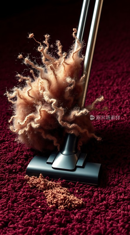 吸尘器清理地毯上的毛发