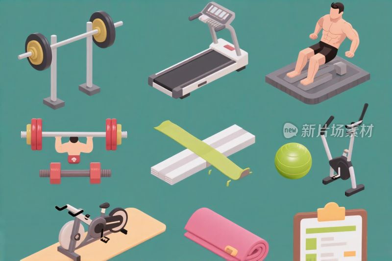 健身器材插画
