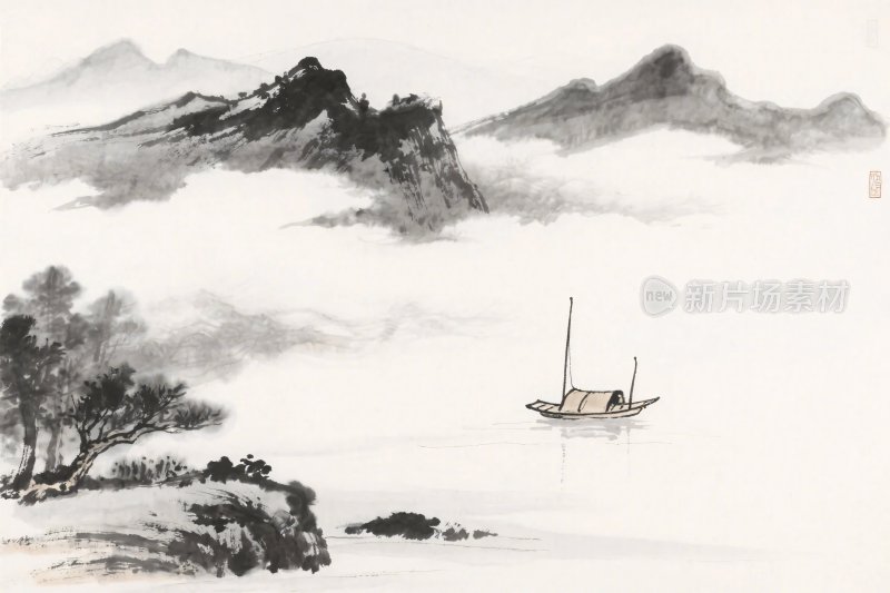 水墨山水风景图