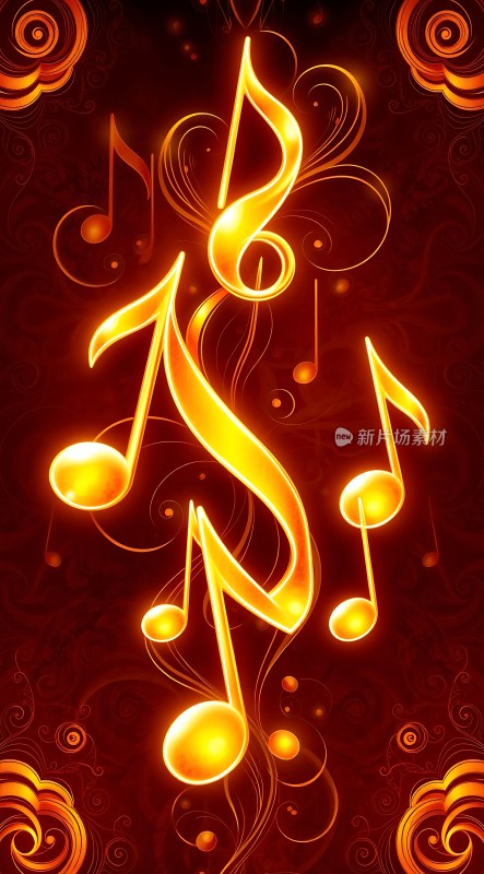 金色音符跳动旋律