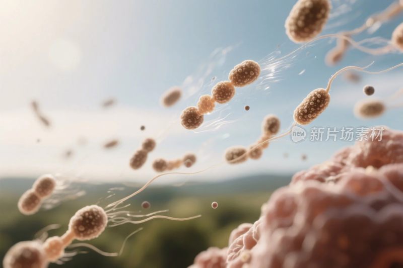 微生物菌体微观场景