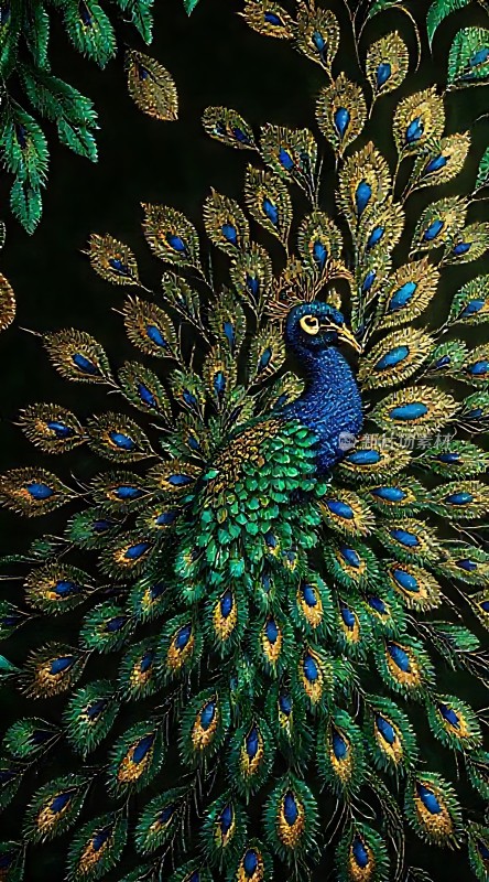 孔雀开屏展华彩