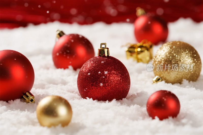 圣诞装饰雪景画面