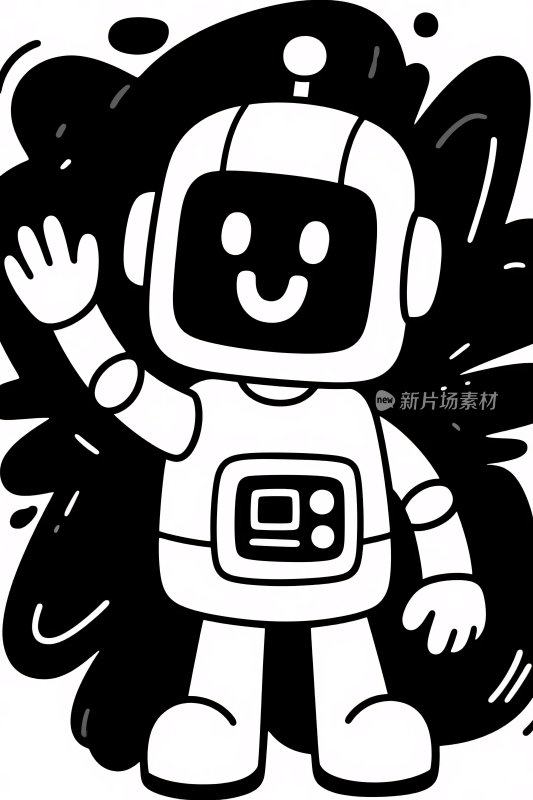 卡通机器人插画