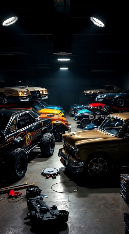 车库里的赛车盛宴经典与现代的碰撞